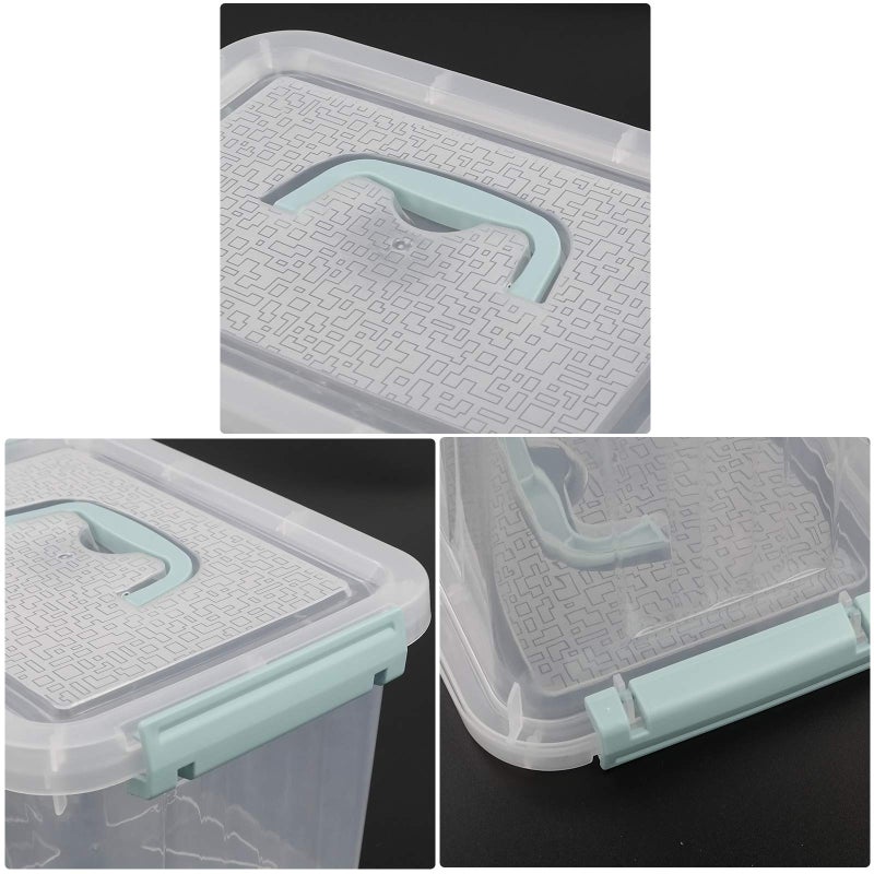 Gloreen 6 Packs 6 Quart Clear Lidded Storage Bins, Plastic Latching Container Box with Handle - Image 5